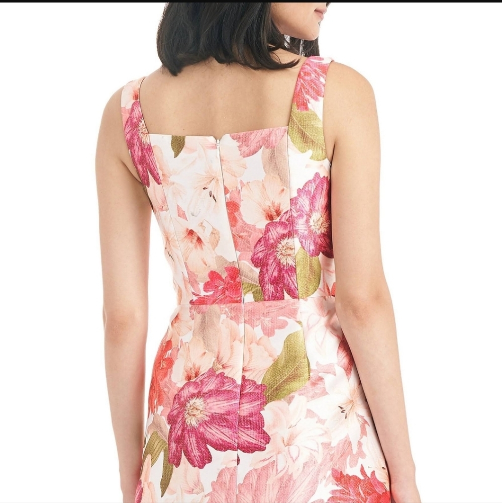 Kay Unger Frankie Draped Floral Dress size 8 - Picture 2 of 12